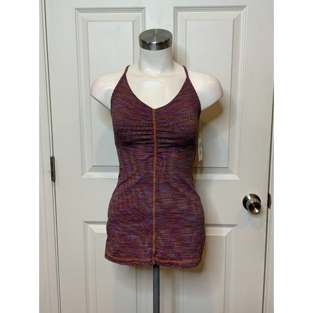 Lululemon Multicolor Striped Athletic Tank Top Criss-Cross Straps, Size 4